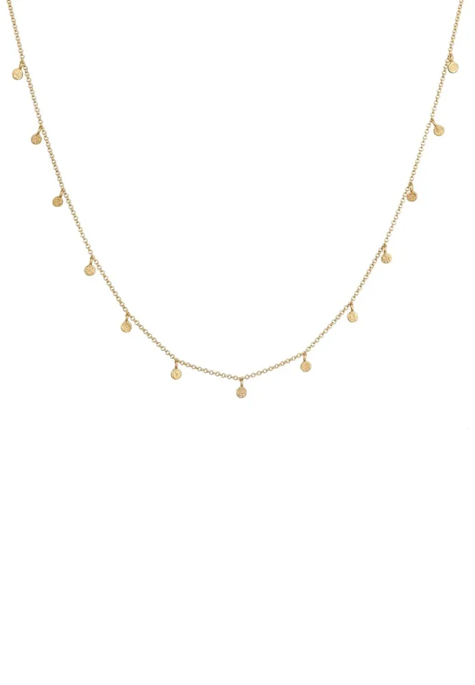 Elli Plättchen Coin Rund Matt Struktur 925 Silber Ketten 1 ct Damen