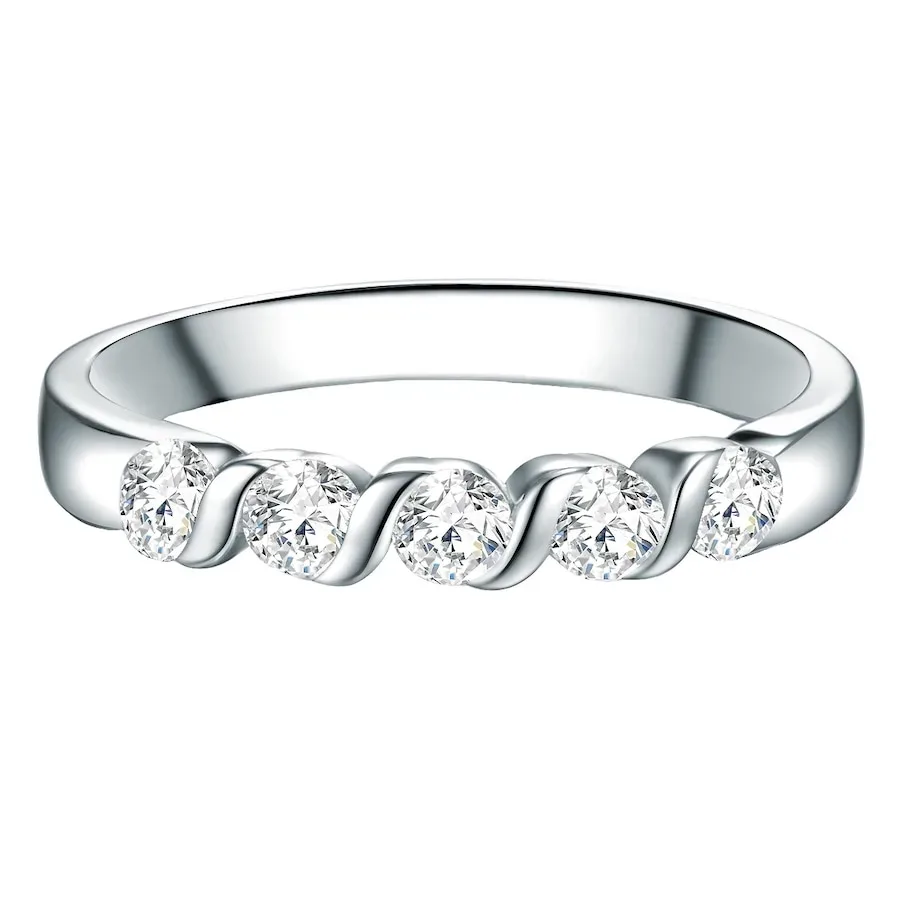 Trilani Ring Sterling Silber Zirkonia in Silber Ringe 1 ct Damen