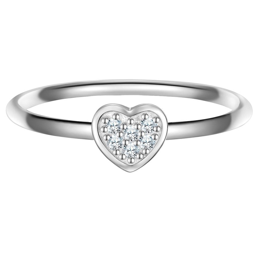 Glanzstücke München Ring Herz aus Sterling Silber in Silber mit Zirkonia Ringe 1 ct Damen