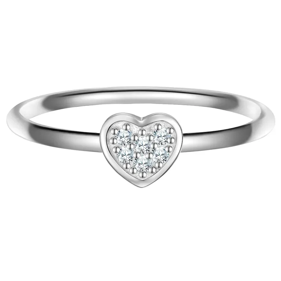 Glanzstücke München Ring Herz aus Sterling Silber in Silber mit Zirkonia Ringe 1 ct Damen