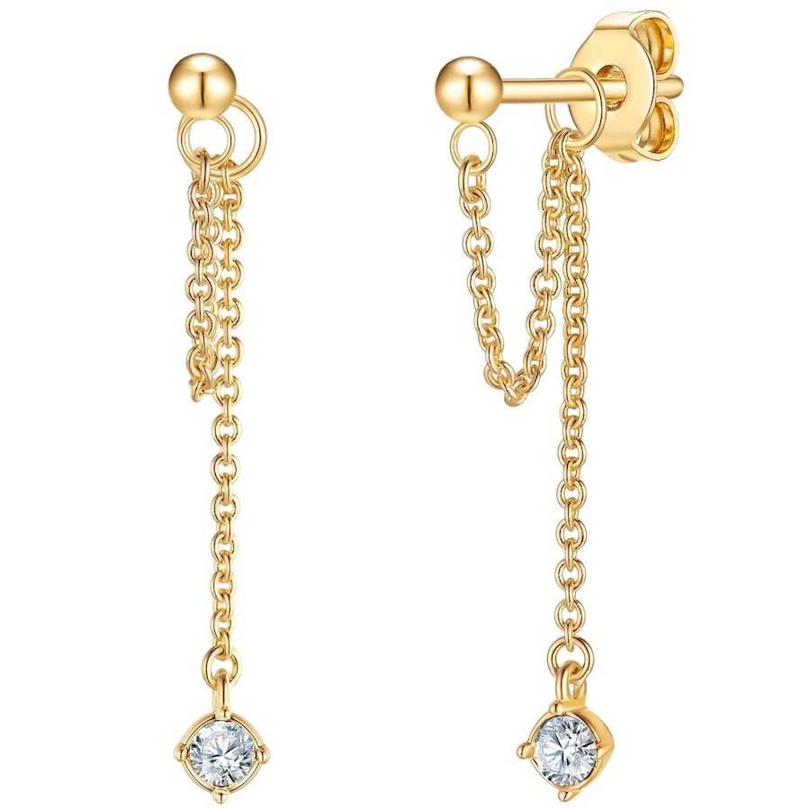 Lulu & Jane Ohrhänger aus Metall in Gelbgold mit verziert mit Kristallen von Swarovski® Ohrringe 1 ct Damen