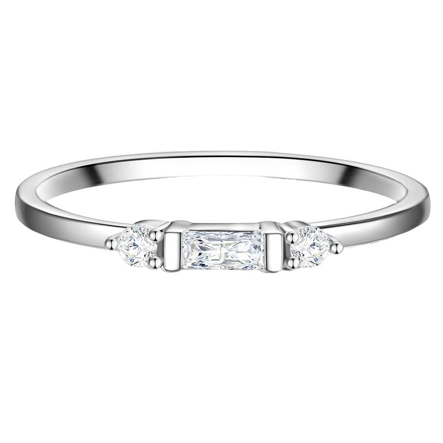 Lulu & Jane Ring aus Messing in Silber mit Zirkonia Ringe 1 ct Damen