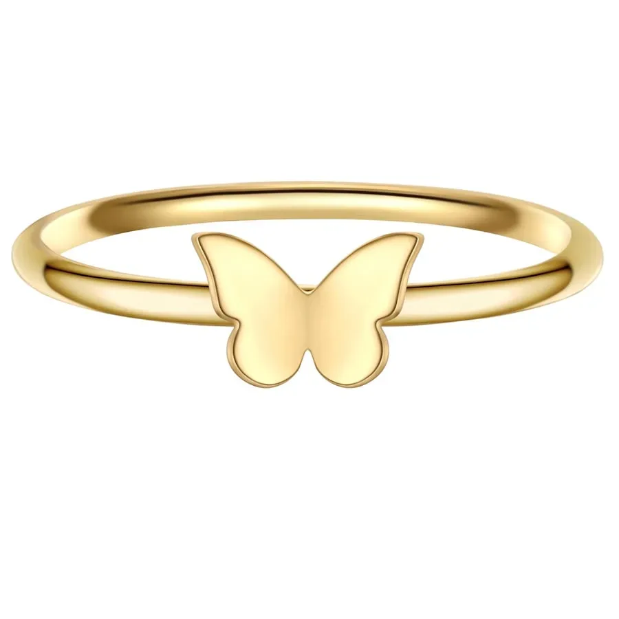 Glanzstücke München Ring Schmetterling aus Sterling Silber in gelbgold mit Ringe 1 ct Damen