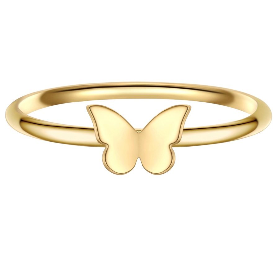 Glanzstücke München Ring Schmetterling aus Sterling Silber in gelbgold mit Ringe 1 ct Damen