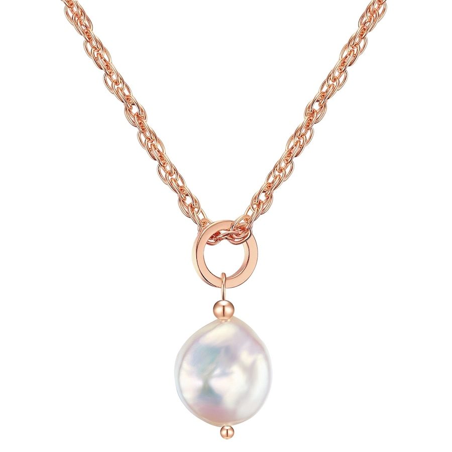 Lulu & Jane Halskette Metall-Legierung Süßwasser-Zuchtperle in Roségold Ketten 1 ct Damen