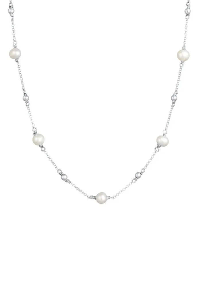 Elli Erbskette Kugel Süßwasserzuchtperle 925er Silber Ketten 1 ct Damen