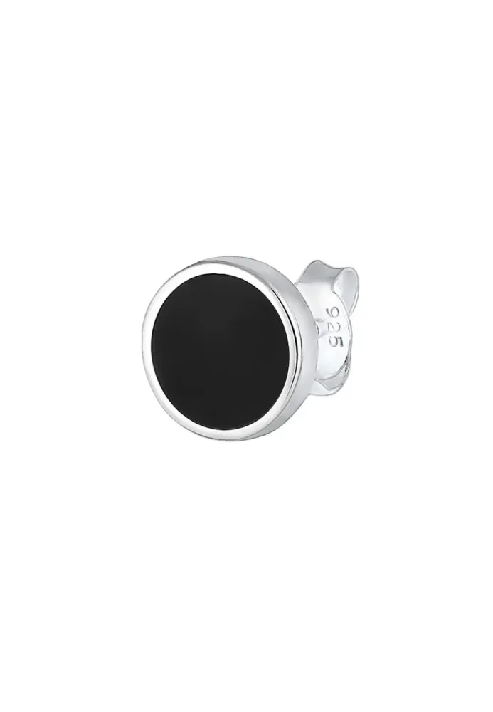 Kuzzoi - Ohrringe Basic Kreis Geo Trend Emaille, One Size, Silber