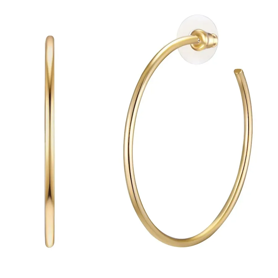 Lulu & Jane Creolen Metall-Legierung in Gelbgold Ohrringe 1 ct Damen
