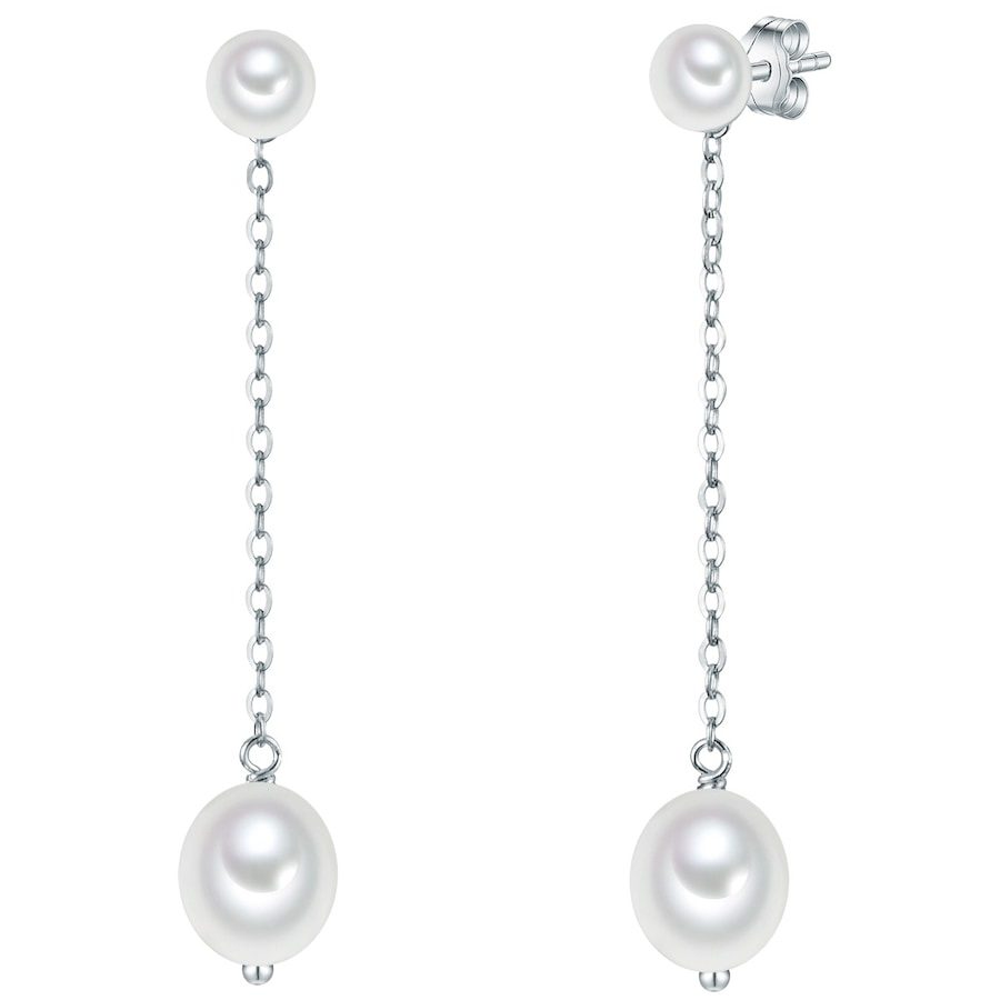 Valero Pearls Perlen-Ohrstecker Sterling Silber Süßwasser-Zuchtperle in Silber Ohrringe 1 ct Damen