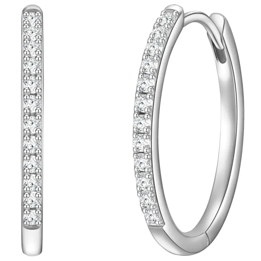 Glanzstücke München Creolen aus Sterling Silber in silber mit Zirkonia Ohrringe 1 ct Damen
