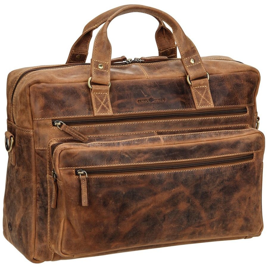 Greenburry Vintage Aktentasche Leder 43 cm Laptopfach Laptoptaschen 1 ct Braun Herren