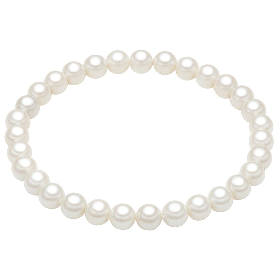 Lulu & Jane Perlen-Armband Muschelkernperle in Weiß Armbänder & Armreife 1 ct Damen