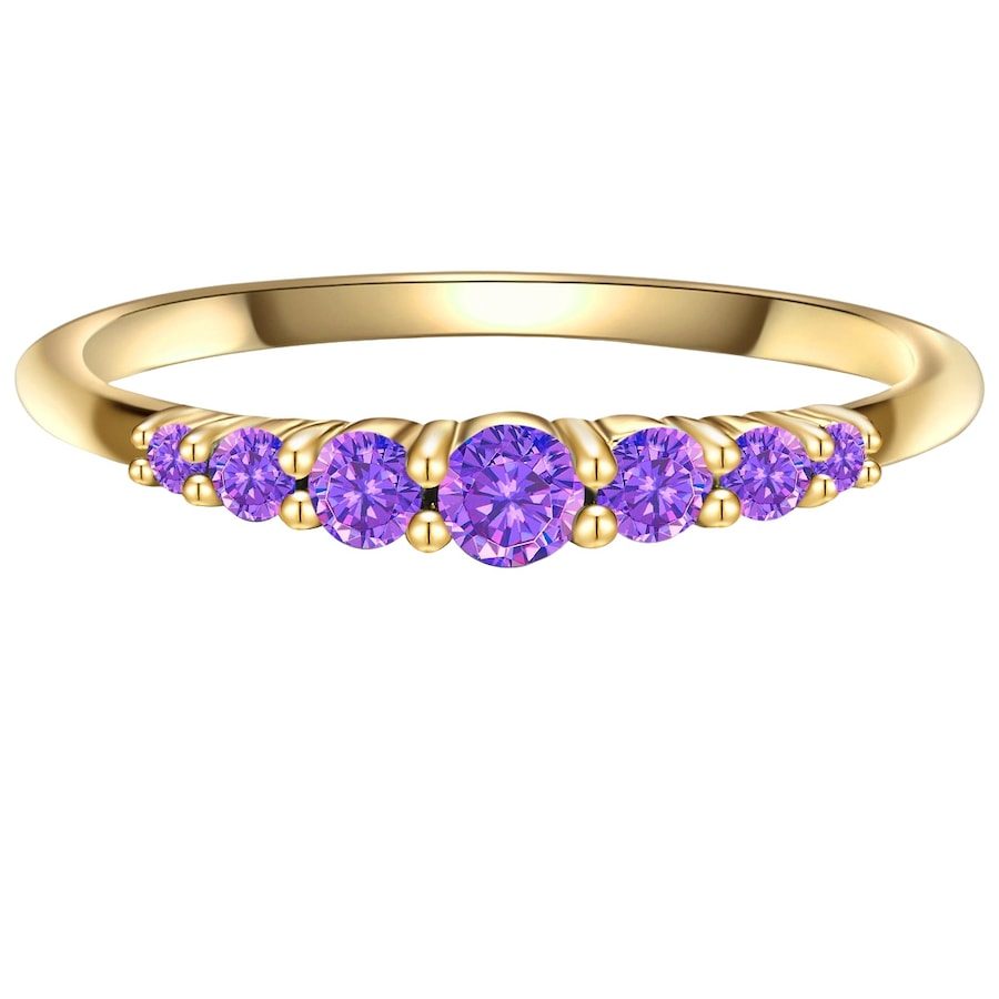 Glanzstücke München Ring Sterling Silber Amethyst in Gelbgold Ringe 1 ct Damen