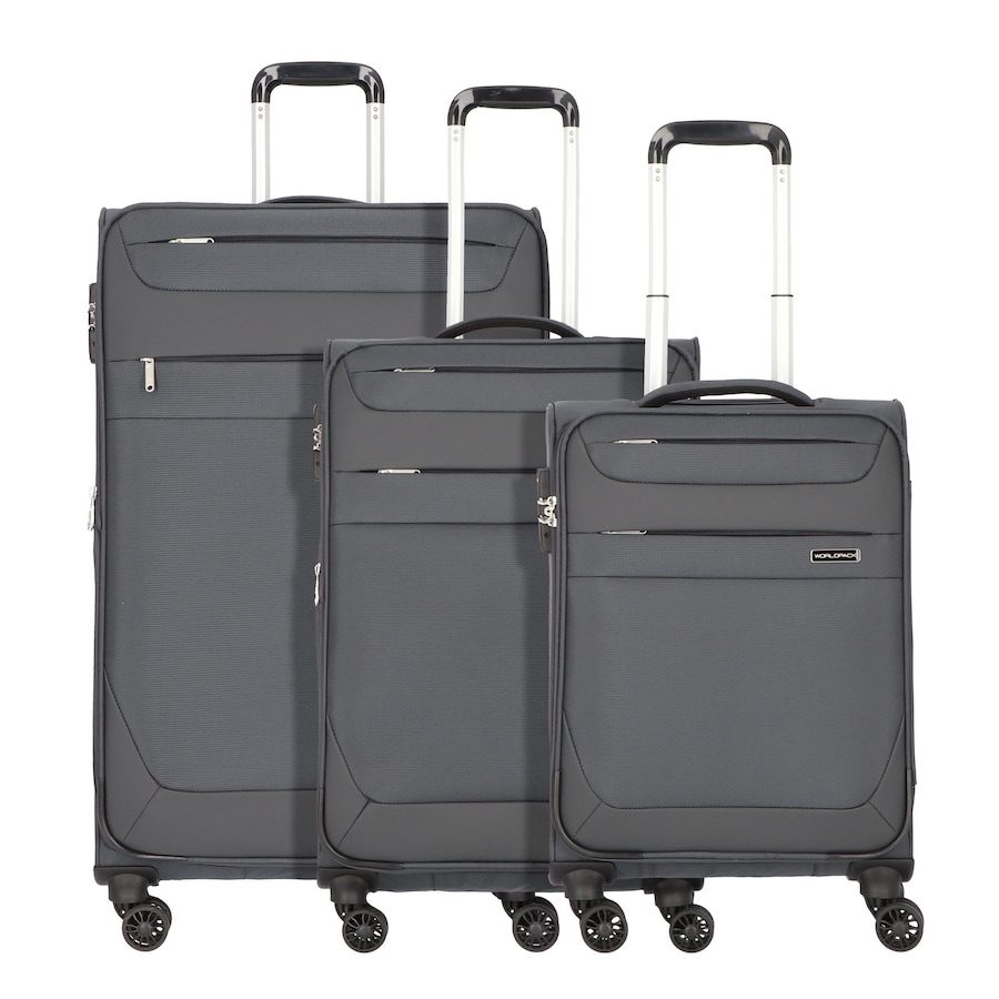Worldpack Dublin 4 Rollen Kofferset 3-teilig mit Dehnfalte Reisetaschen 1 ct Grau Herren