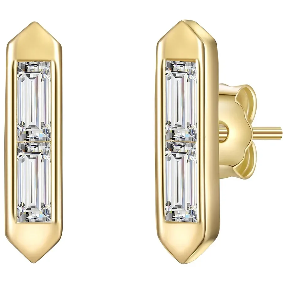 Glanzstücke München Ohrstecker Sterling Silber Topas in Gelbgold Ohrringe 1 ct Damen