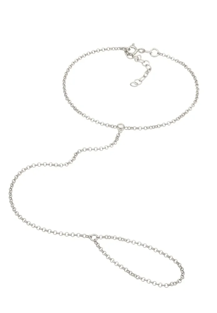 Elli Handkette Weiß 925 Silber, mit Kristallen von Swarovski® Armbänder & Armreife 1 ct Damen
