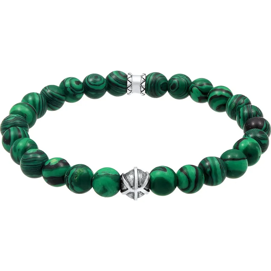 KUZZOI synthetischer Malachit Look 925er Silber Oxidiert Armbänder & Armreife 1 ct Herren
