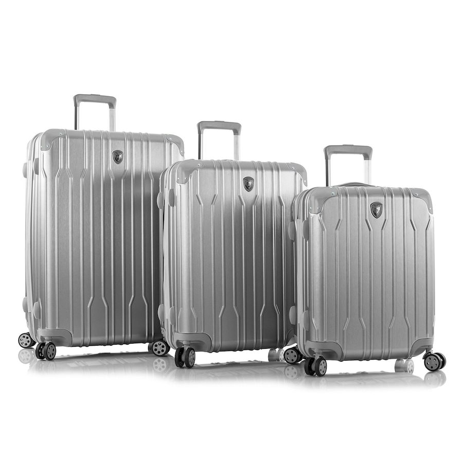 Heys Xtrak 4 Rollen Kofferset 3-teilig mit Dehnfalte Reisetaschen 1 ct Silber Herren