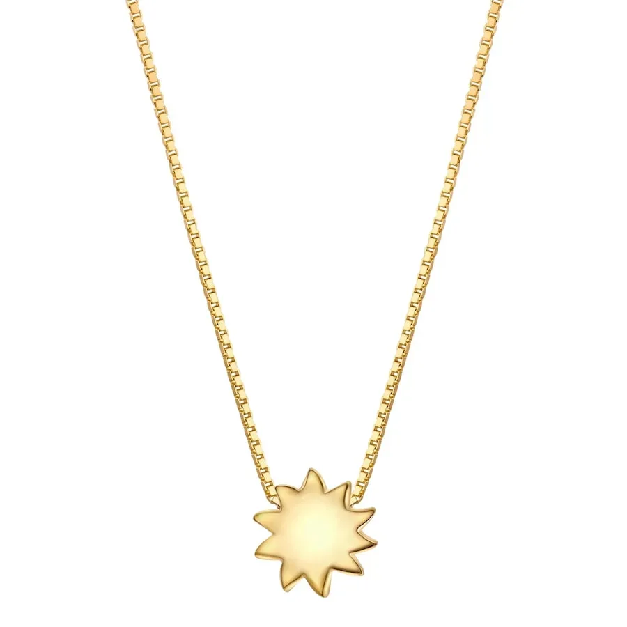 Glanzstücke München Halskette Sonne aus Sterling Silber in gelbgold Ketten 1 ct Damen