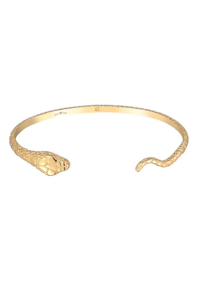 Elli PREMIUM Elli PREMIUM Armband Armreif Offen Schlangen Motiv 925 Silber vergoldet Armbänder & Armreife 1 ct Damen