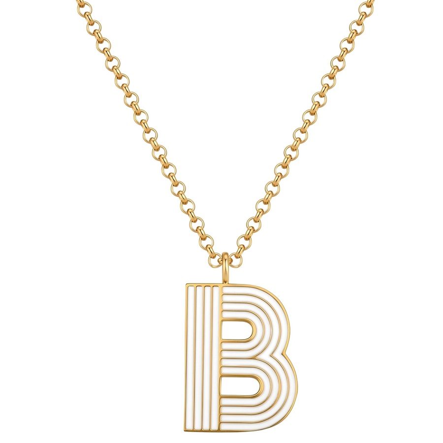 Glanzstücke München Halskette Buchstabe B aus Edelstahl in Gelbgold Ketten 1 ct Damen