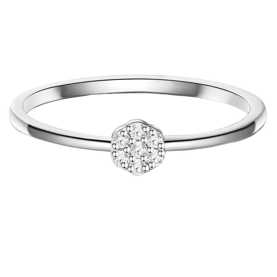 Lulu & Jane Ring aus Messing in Silber mit Zirkonia Ringe 1 ct Damen