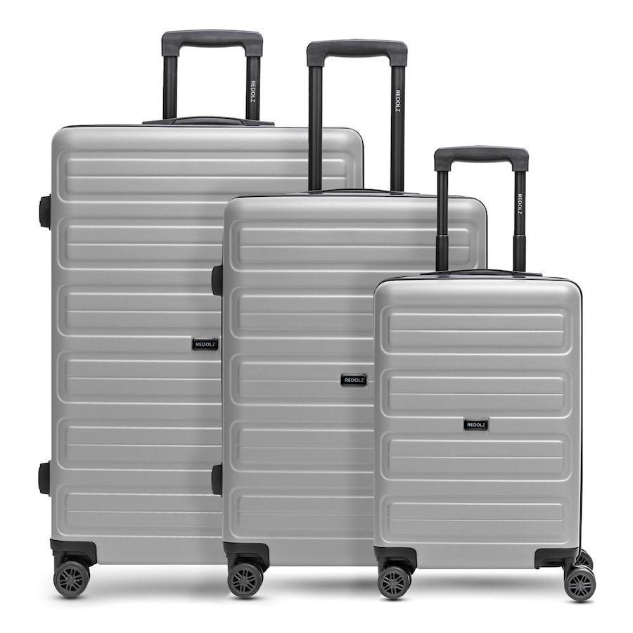 Redolz Essentials 08 3-SET 4 Rollen Kofferset 3-teilig Reisetaschen 1 ct Silber Herren