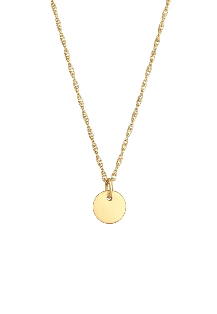 Elli Plättchen Rund Gedrehte Kette 925 Silber Ketten 1 ct Damen