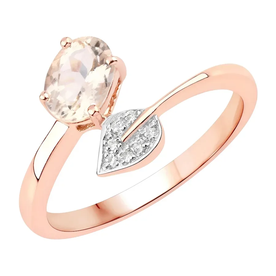 Rafaela Donata Ring Sterling Silber Morganit in Roségold Ringe 1 ct Damen