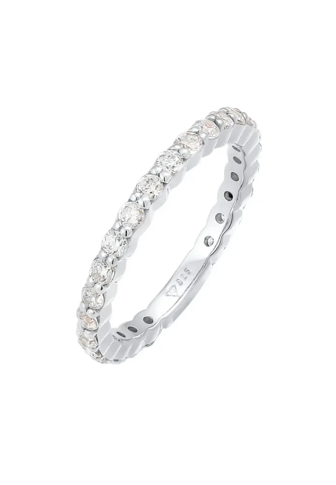 Elli Memoire Eternity Zirkonia Funkelnd 925 Silber Ringe 1 ct Damen