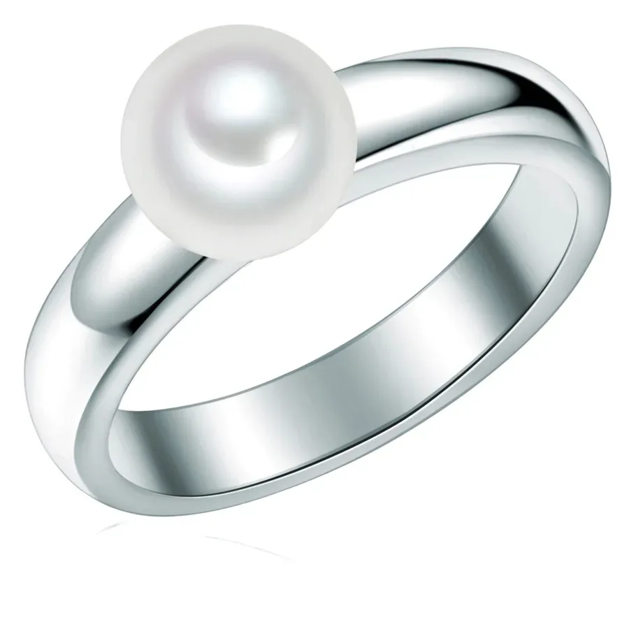 Valero Pearls Ring Sterling Silber Süßwasser-Zuchtperle in Silber Ringe 1 ct Damen