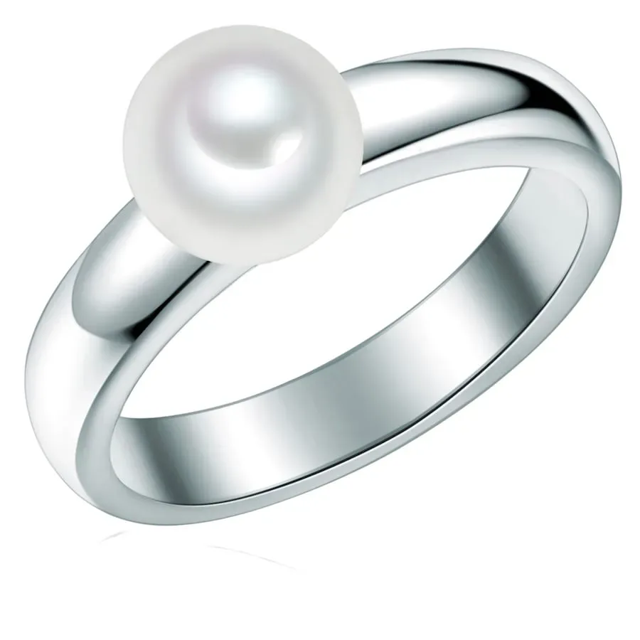 Valero Pearls Ring Sterling Silber Süßwasser-Zuchtperle in Silber Ringe 1 ct Damen