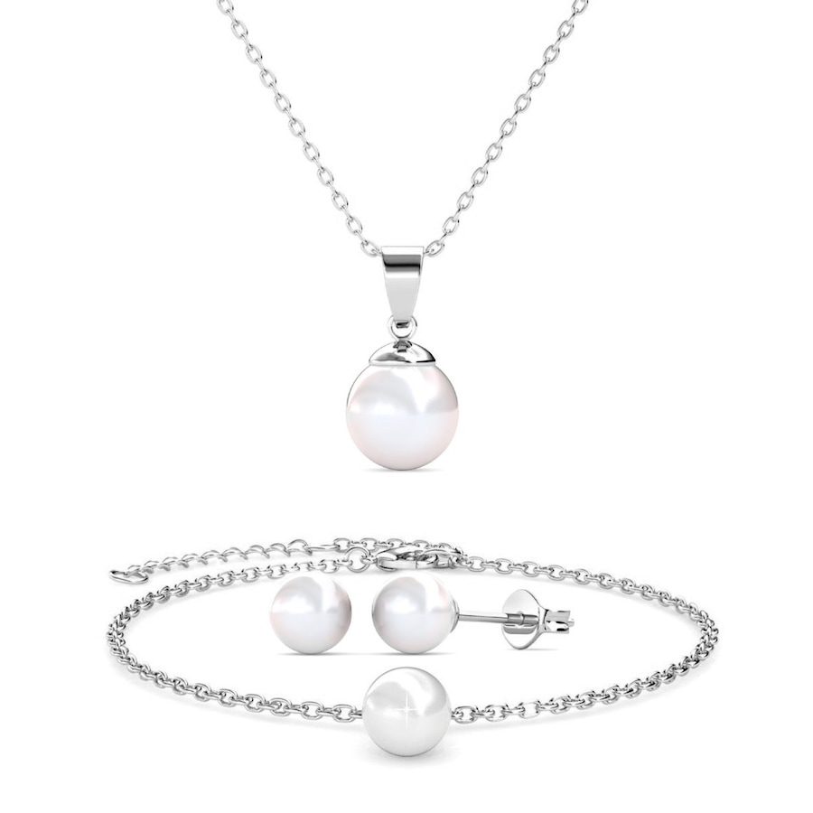 MYC-Paris Trio-Set aus Perlmutt Schmuck-Set 1 ct Weiss Damen