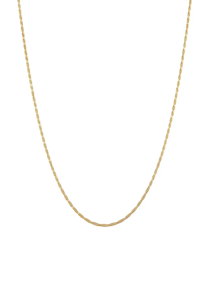 Kuzzoi - Halskette  Kordelkette Gedreht Twisted 925 Silber, 55 CM, Gold