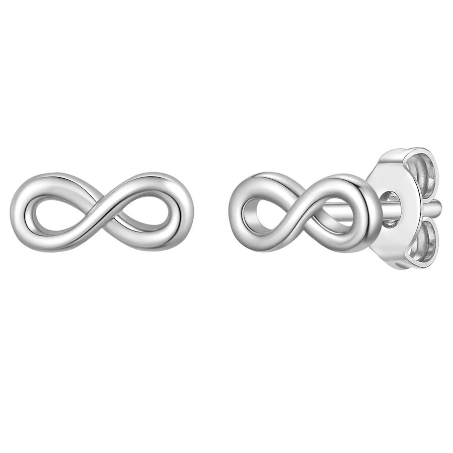 Lulu & Jane Ohrstecker Infinity aus Messing in silber Ohrringe 1 ct Damen
