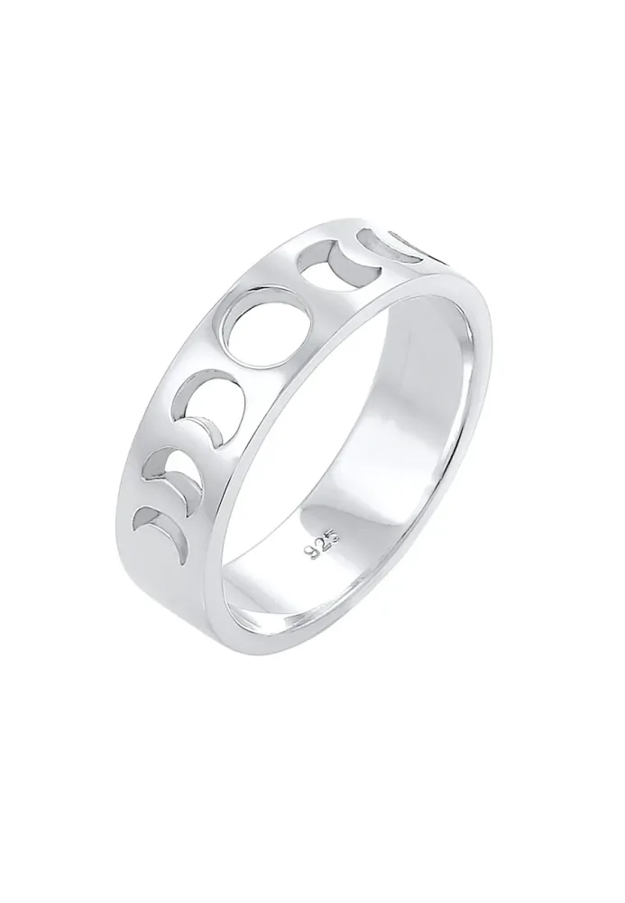 Elli Elli Ring Mond Halbmond Astro 925 Silber vergoldet Ringe 1 ct Damen