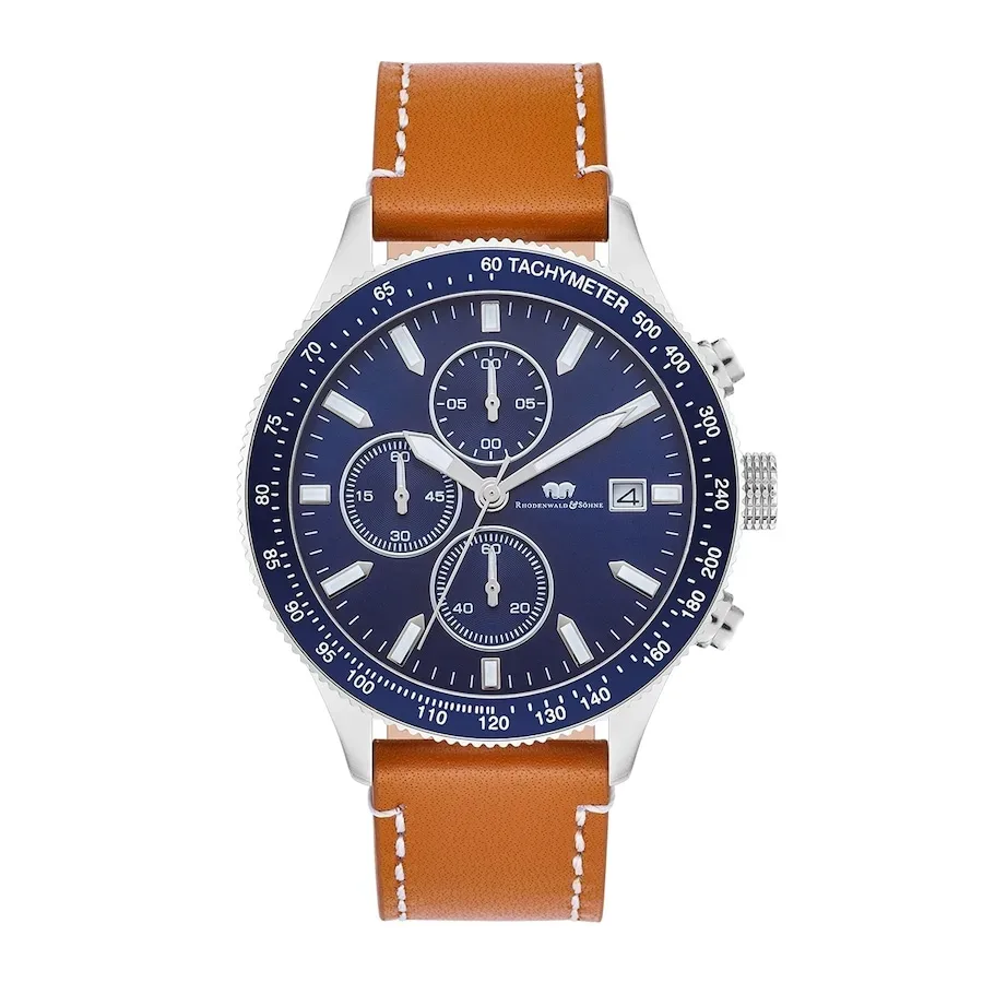 Rhodenwald & Söhne Armband-Uhr Karthago II aus Echtleder in silber Uhren 1 ct Herren