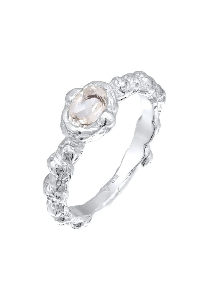 Haze & Glory Topas Weiß 925 Sterling Silber - Swirly Ringe 1 ct Damen