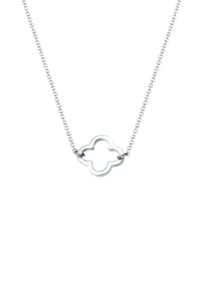 Elli - Halskette Kleeblatt Talisman, 50 CM, Silber