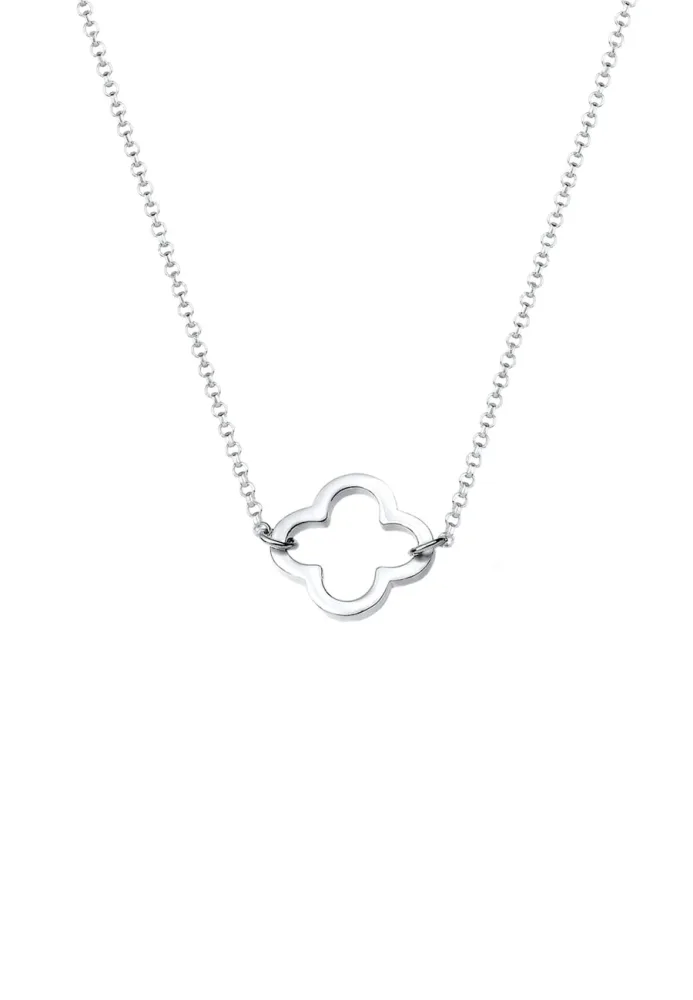 Elli - Halskette Kleeblatt Talisman, 40cm, Silber
