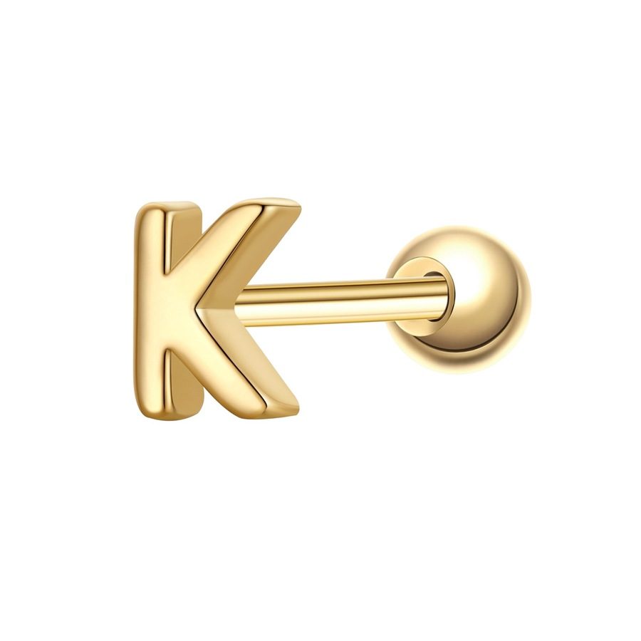 Glanzstücke München Piercing Buchstabe K aus Sterling Silber in gelbgold Ohrringe 1 ct Damen