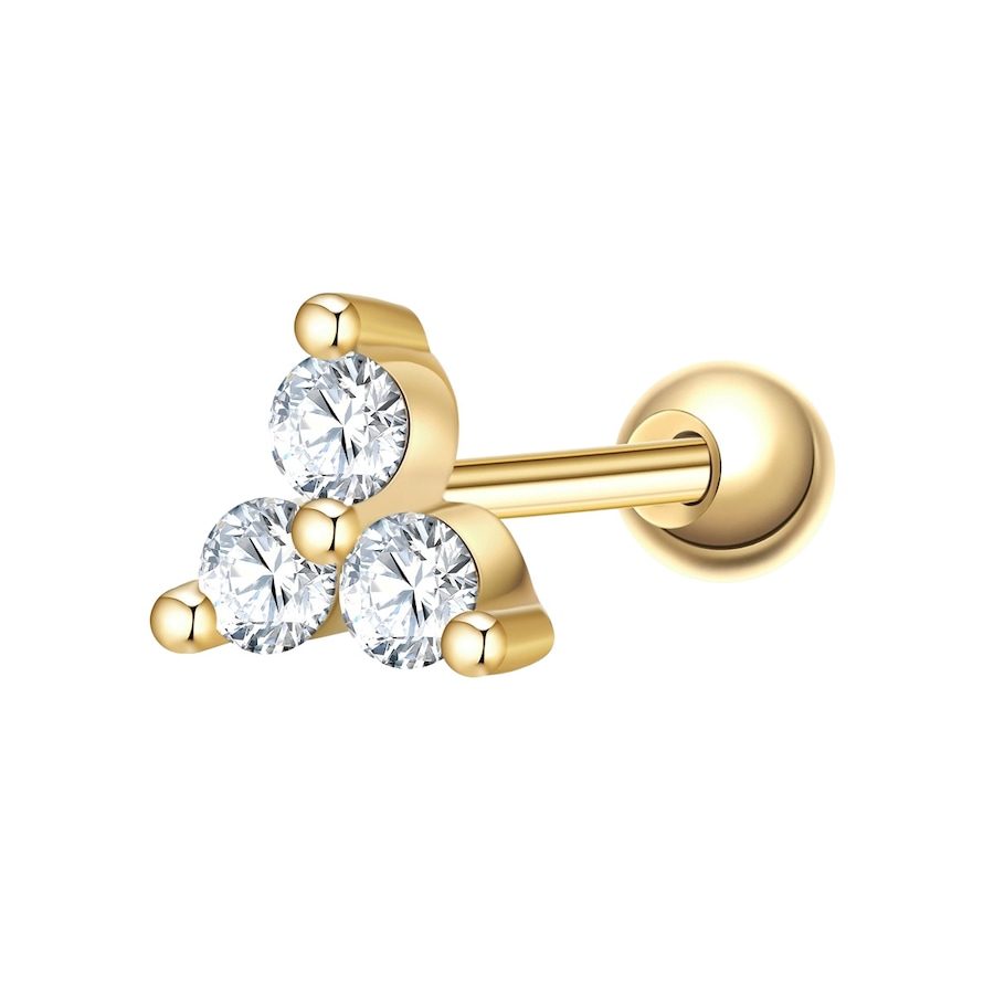 Glanzstücke München Ohrstecker aus Sterling Silber in Gelbgold mit Zirkonia Ohrringe 1 ct Damen