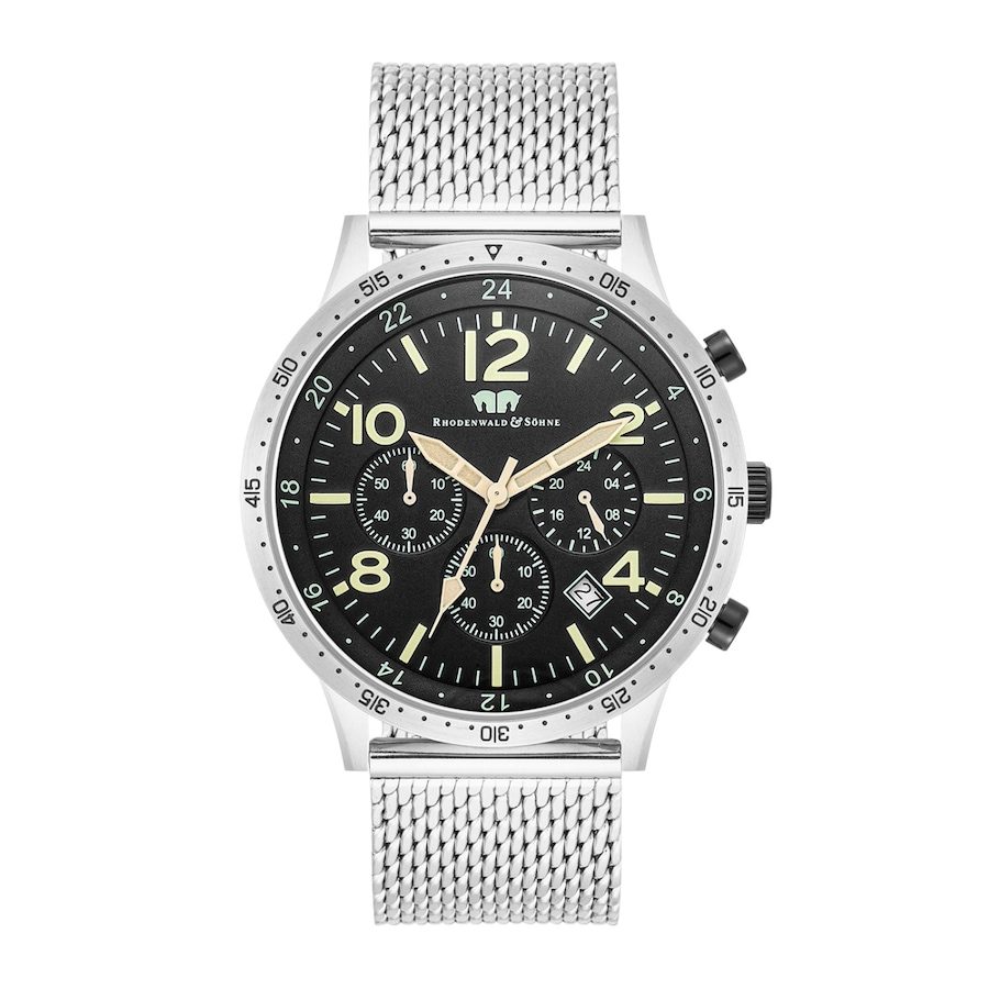 Rhodenwald & Söhne Chronograph Flight Captain in Silber Edelstahl in Silber Uhren 1 ct Herren