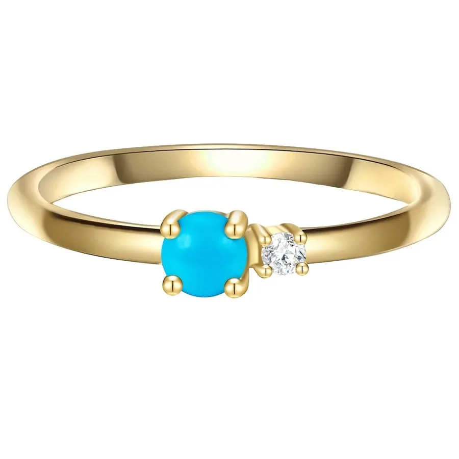 Glanzstücke München Ring Sterling Silber Zirkonia in Gelbgold Ringe 1 ct Damen