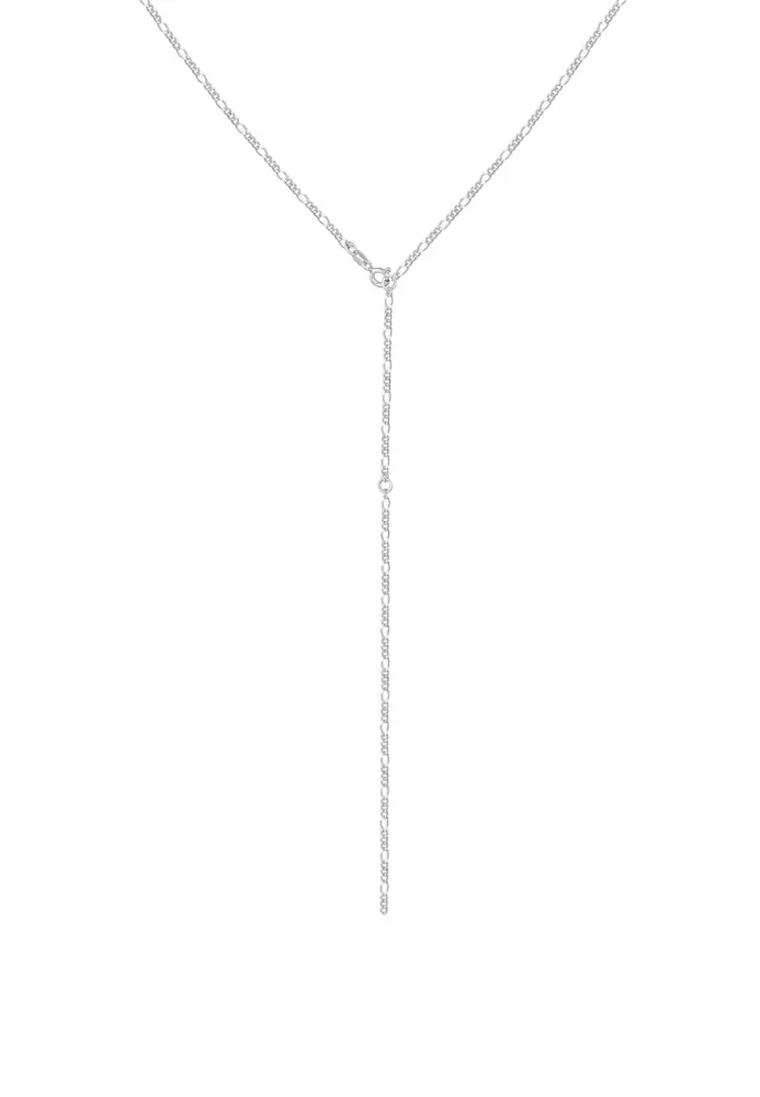 Elli Basic Y-Kette Figaro Trend Verstellbar 925 Silber Ketten 1 ct Damen