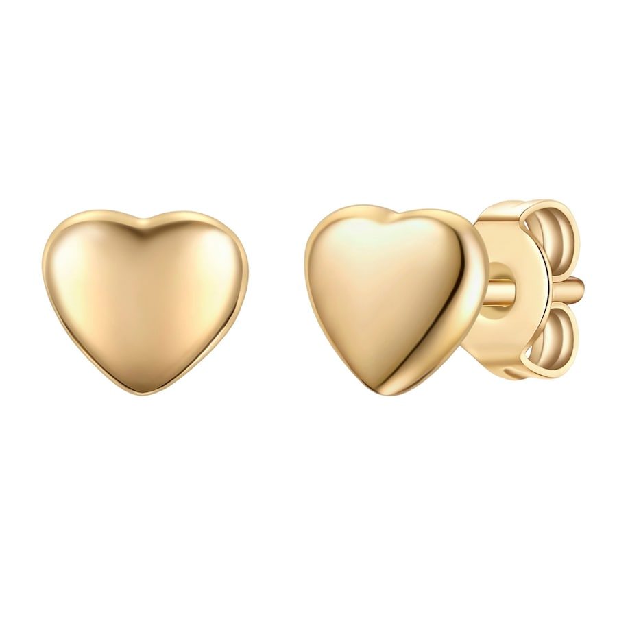 Lulu & Jane Ohrstecker Herz aus Messing in gelbgold Ohrringe 1 ct Damen