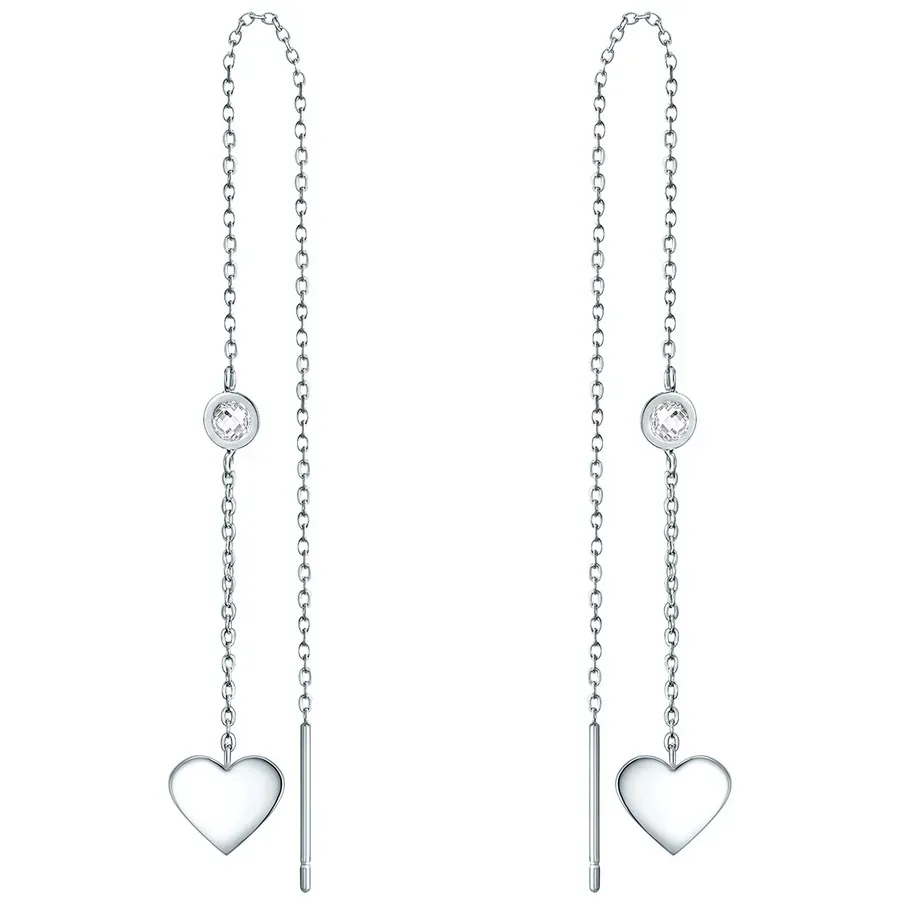 EASTSIDE Ohrhänger Herz Edelstahl Preciosa in Silber Ohrringe 1 ct Damen