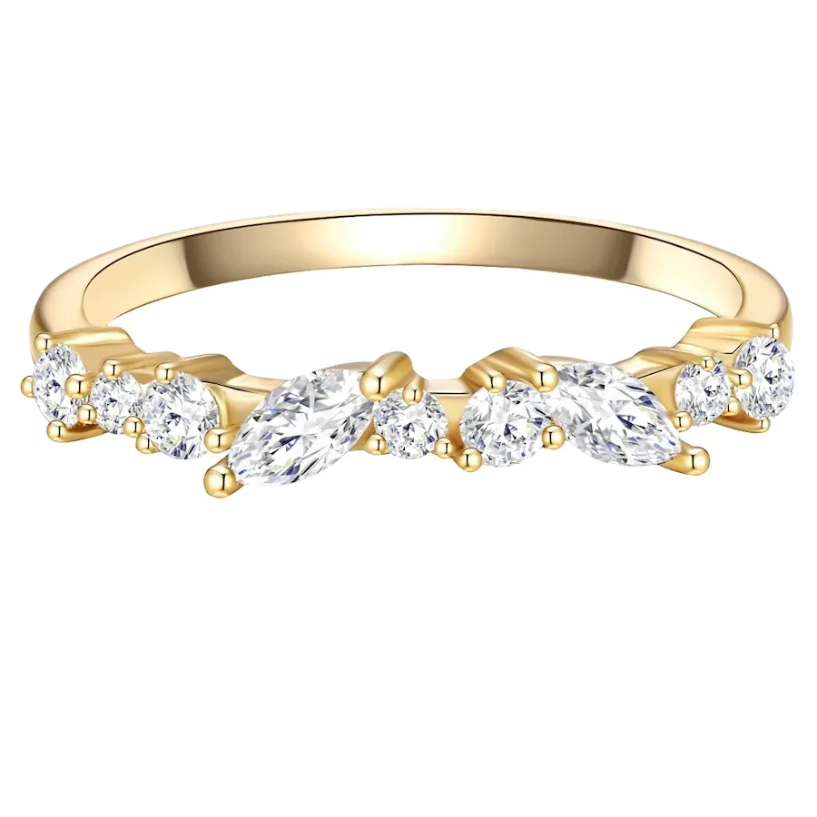 Glanzstücke München Ring aus Sterling Silber in gelbgold mit Zirkonia Ringe 1 ct Damen