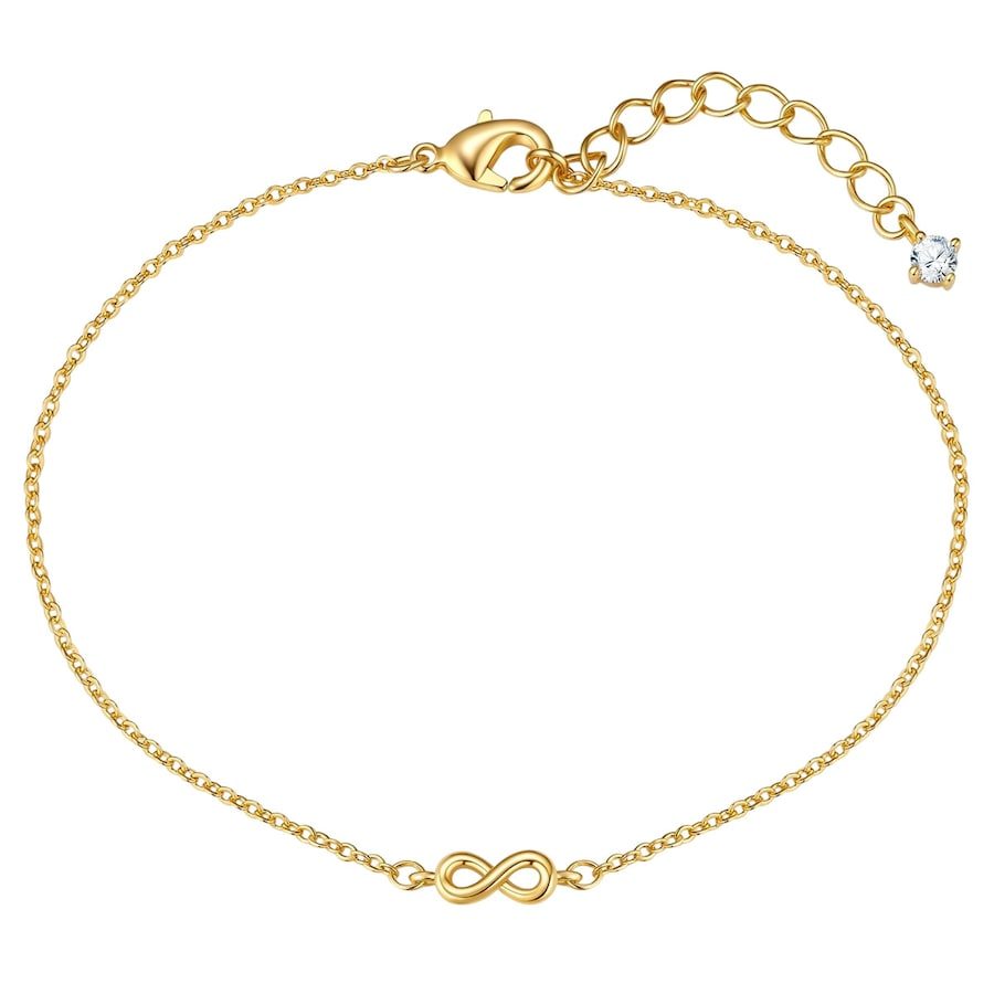 Lulu & Jane Armband Infinity aus Messing in gelbgold mit Zirkonia Armbänder & Armreife 1 ct Damen
