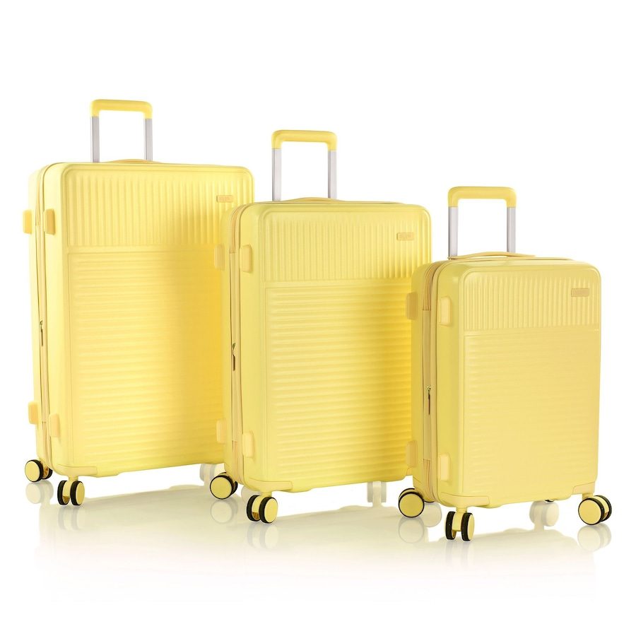 Heys Pastel 4 Rollen Kofferset 3-teilig mit Dehnfalte Reisetaschen 1 ct Gelb Herren